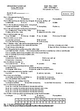 Đề kiểm tra 45 phút học kì II môn Sinh học Lớp 11 (Ban nâng cao) - Mã đề 139 - Trường THPT Lê Lợi